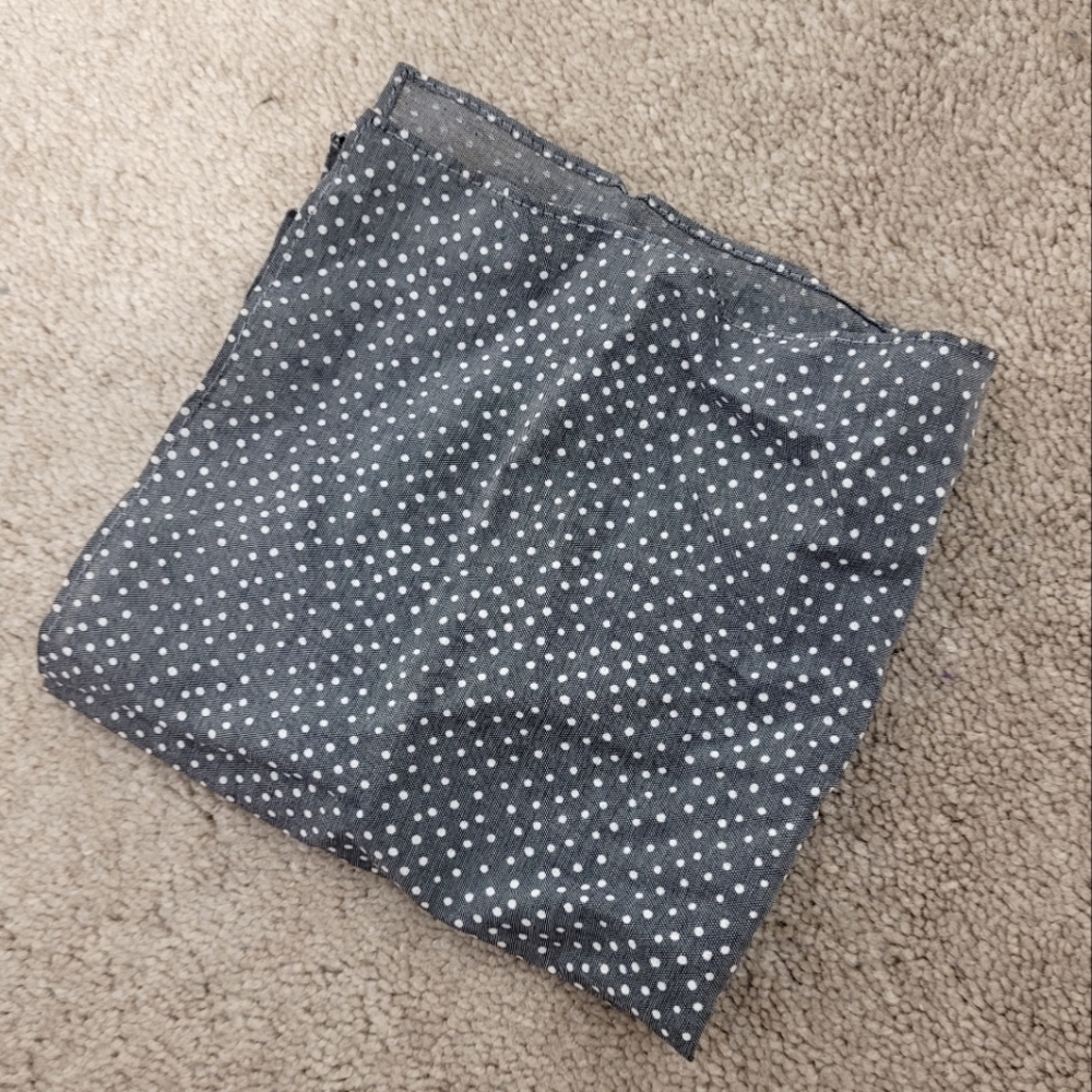 Blue and white polka dotted pocket square